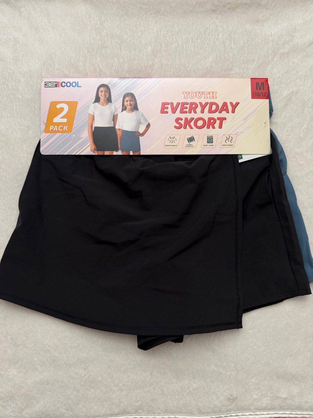 NWT 32 Degrees brand 2-pack Youth Skort size medium (10/12)